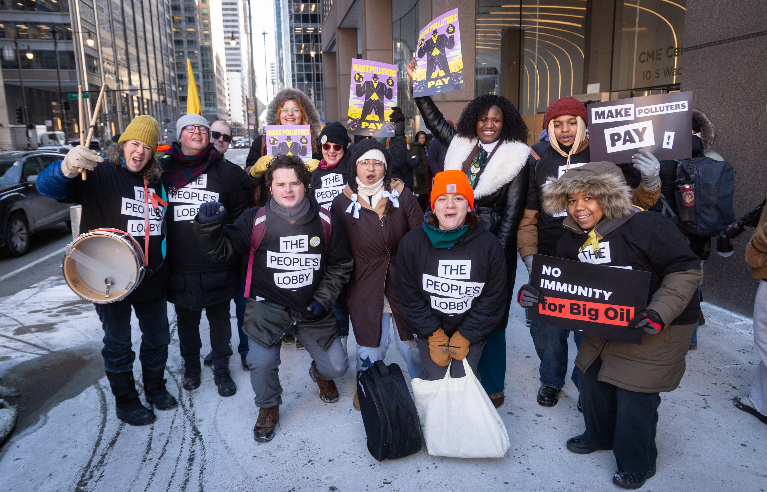 TPL members at the Make Polluters Pay action.